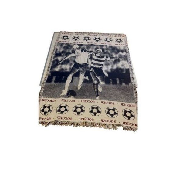 Vintage 90s Soccer MWW 1993 Tapestry Blanket - Picture 9 of 12